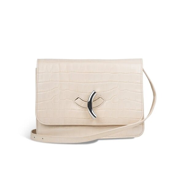 FREE SHIPPING! LITTLE LIFFNER - Light Beige Leather Maccheroni Bag - Picture 1 of 12